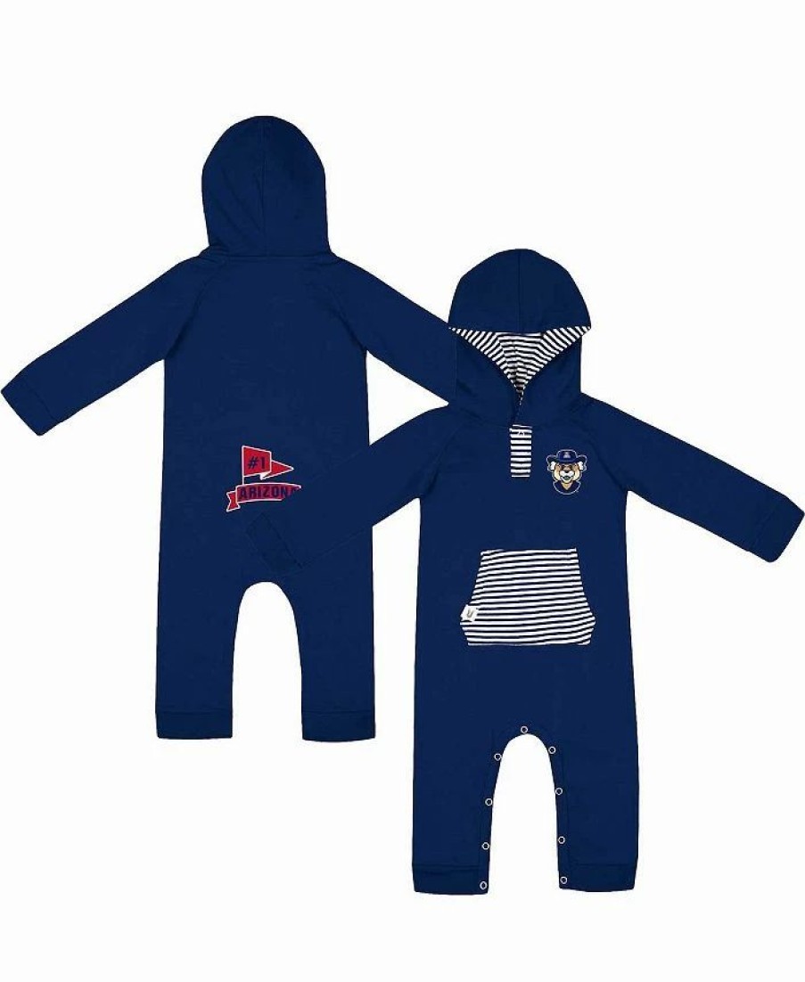 Sports Fan Shop * | Infant Girls And Boys Arizona Wildcats Whowonkas Raglan Long Sleeve Hoodie Jumper Navy