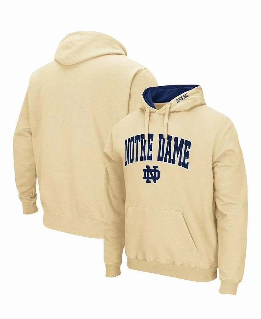 Sports Fan Shop * | Men'S Notre Dame Fighting Irish Arch And Logo 3.0 Pullover Hoodie Gold