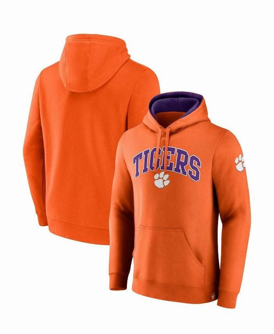 Sports Fan Shop * | Fanatics Men'S Branded Clemson Tigers Arch & Logo Tackle Twill Pullover Hoodie Orange