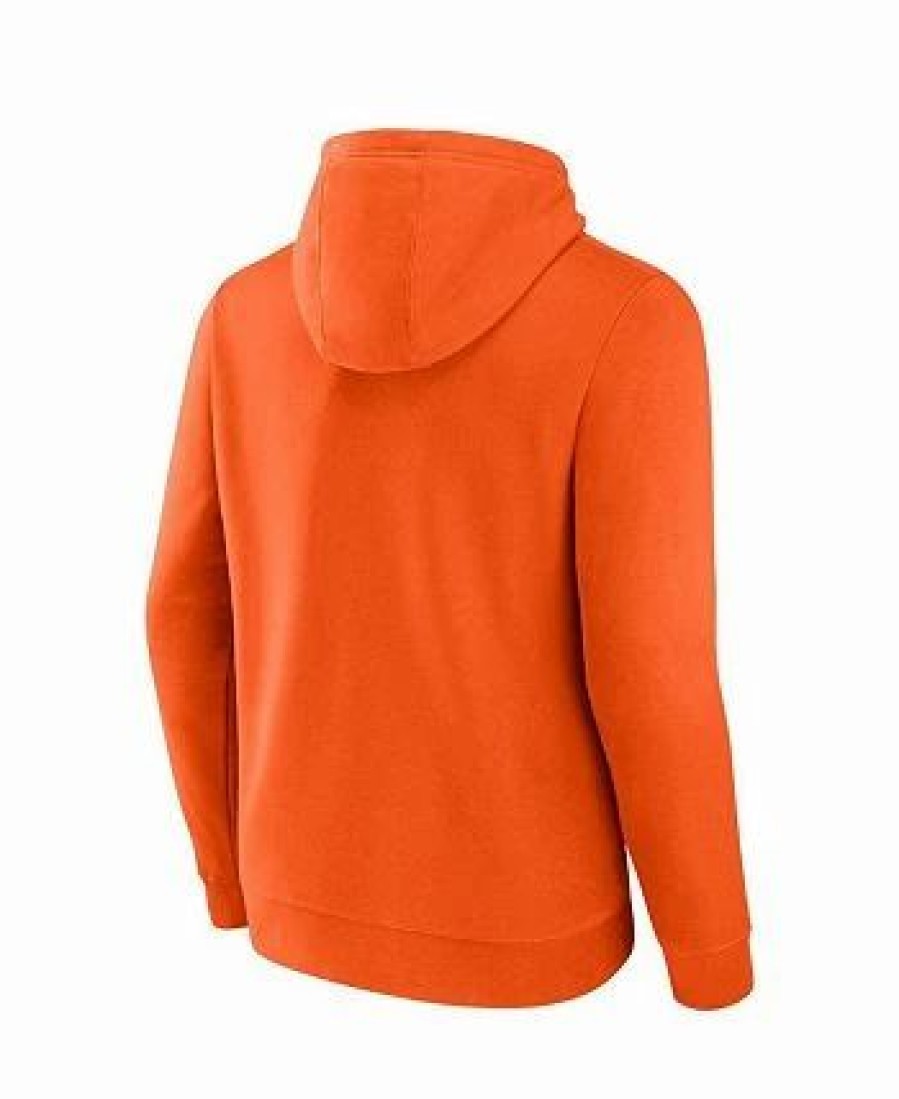 Sports Fan Shop * | Fanatics Men'S Branded Clemson Tigers Arch & Logo Tackle Twill Pullover Hoodie Orange