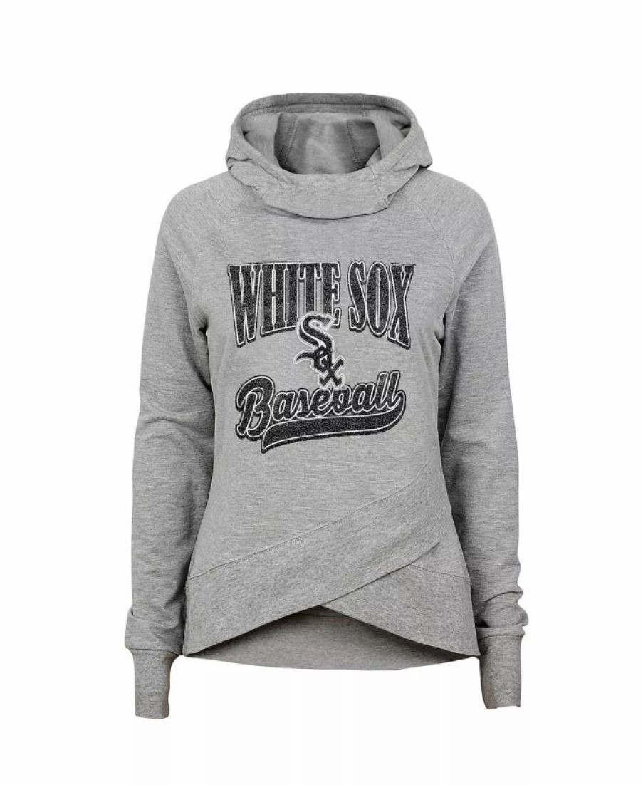 Sports Fan Shop * | Outerstuff Girls Youth Heather Gray Chicago White Sox America'S Team Raglan Pullover Hoodie Heathered Gray