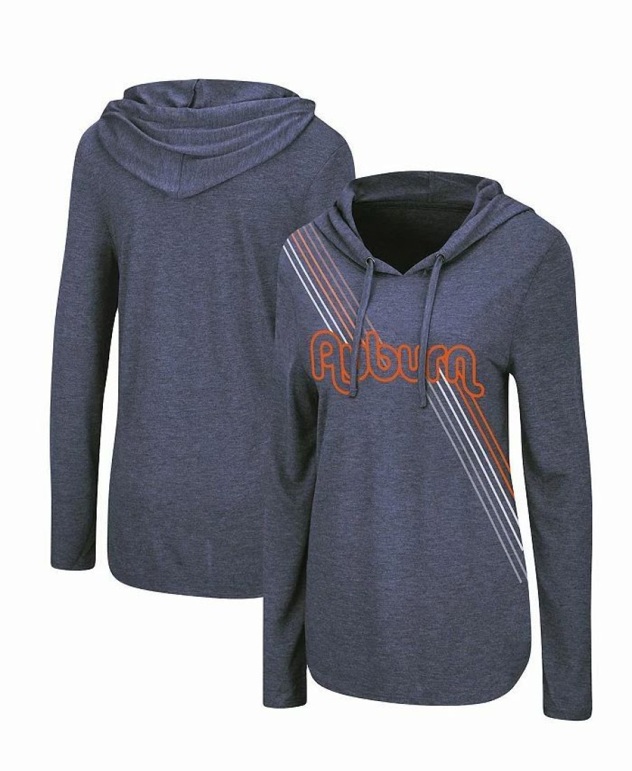 Sports Fan Shop * | Women'S Auburn Tigers Bernadette Hoodie Long Sleeve T-Shirt Navy