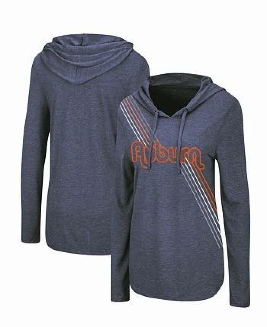 Sports Fan Shop * | Women'S Auburn Tigers Bernadette Hoodie Long Sleeve T-Shirt Navy