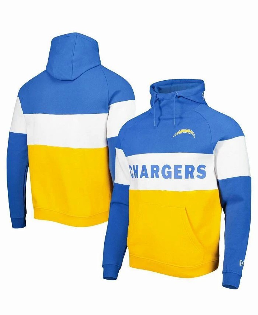 Sports Fan Shop * | New Era Men'S Los Angeles Chargers Colorblock Current Pullover Hoodie Gold