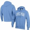 Sports Fan Shop * | Champion Men'S Spelman College Jaguars Tall Arch Pullover Hoodie Light Blue