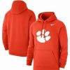 Sports Fan Shop * | Nike Men'S Clemson Tigers Logo Club Pullover Hoodie Orange