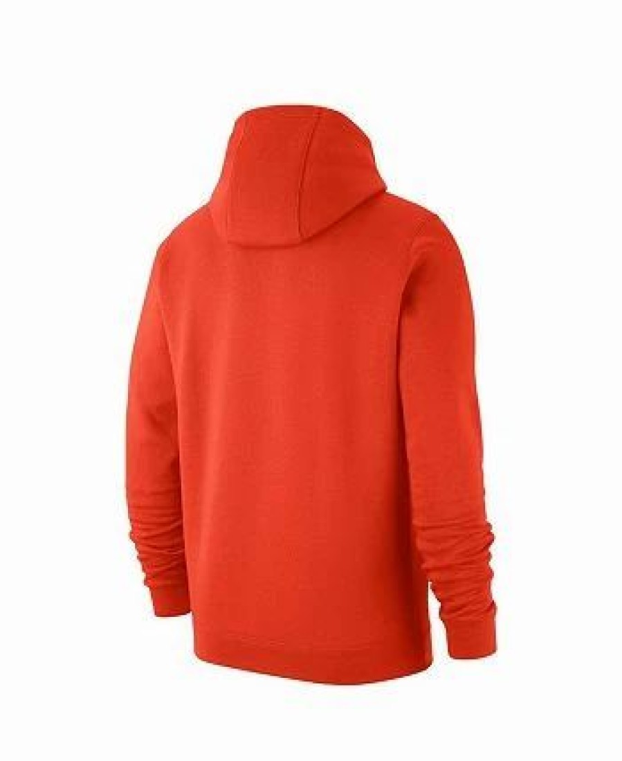 Sports Fan Shop * | Nike Men'S Clemson Tigers Logo Club Pullover Hoodie Orange