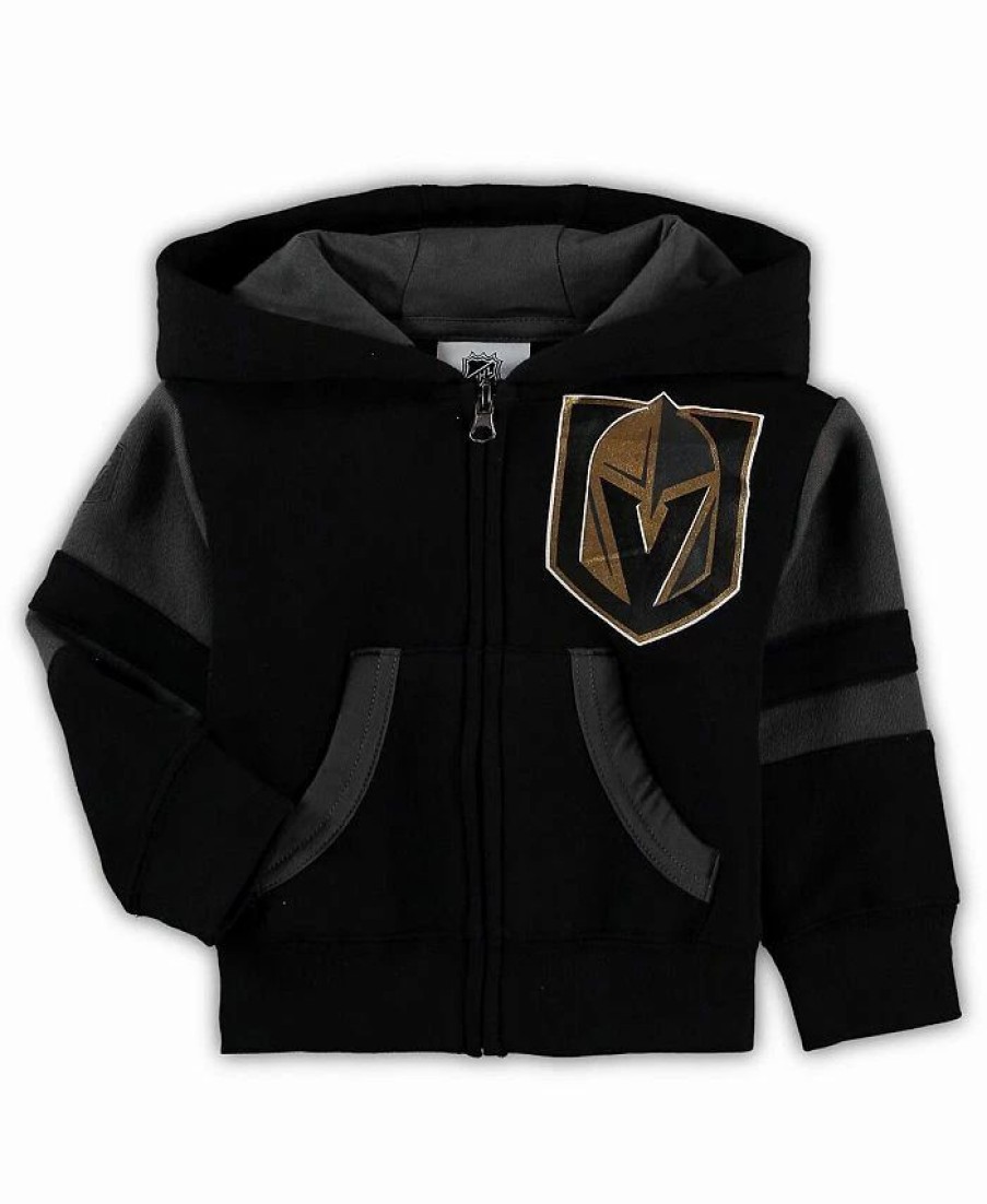 Sports Fan Shop * | Outerstuff Boys And Girls Infant Vegas Golden Knights Faceoff Full-Zip Hoodie Black