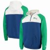 Sports Fan Shop * | New Era Men'S Royal And White Seattle Seahawks Gametime Throwback Quarter-Zip Hoodie Jacket Royal, White