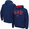 Sports Fan Shop * | Men'S Robert Morris Colonials Arch & Logo Pullover Hoodie Navy