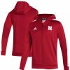 Sports Fan Shop * | Adidas Men'S Big And Tall Nebraska Huskers 2021 Sideline Aeroready Full-Zip Hoodie Scarlet