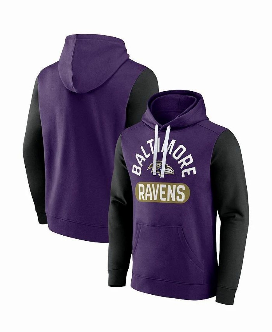 Sports Fan Shop * | Fanatics Men'S Branded Baltimore Ravens Extra Point Pullover Hoodie Purple