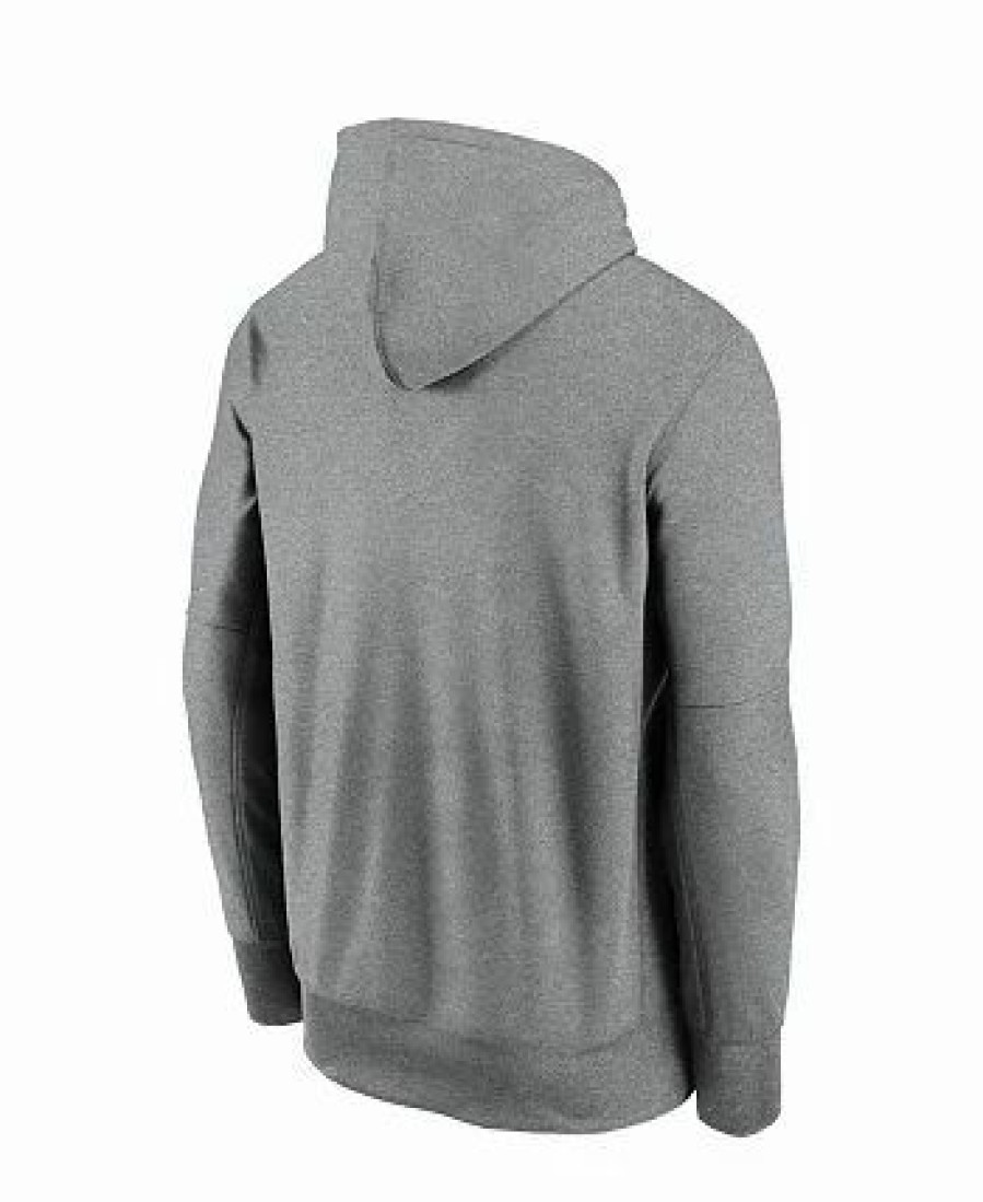 Sports Fan Shop * | Nike Men'S Philadelphia Eagles Fan Gear Primary Logo Performance Pullover Hoodie Heathered Gray