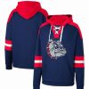 Sports Fan Shop * | Men'S Gonzaga Bulldogs Lace-Up 4.0 Pullover Hoodie Navy