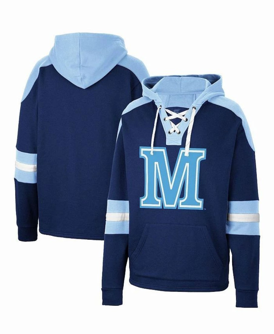 Sports Fan Shop * | Men'S Maine Black Bears Lace-Up 4.0 Pullover Hoodie Navy