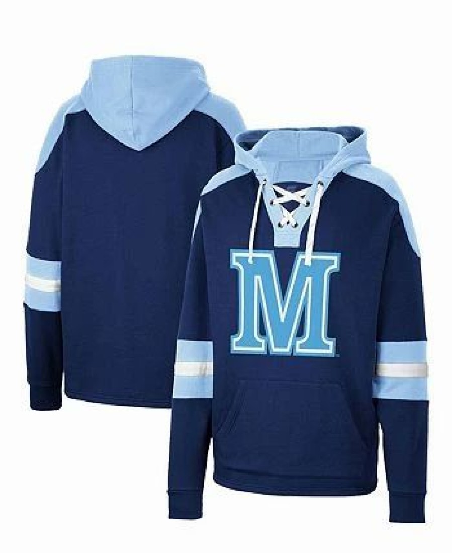 Sports Fan Shop * | Men'S Maine Black Bears Lace-Up 4.0 Pullover Hoodie Navy