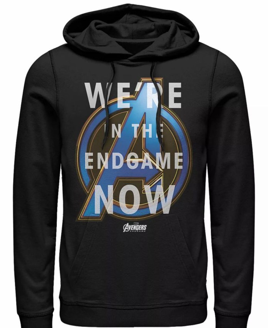 Hoodies & Sweatshirts * | Marvel Men'S Avengers Endgame We'Re In The Game Now, Pullover Hoodie Black