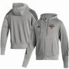 Sports Fan Shop * | Adidas Men'S Chicago Blackhawks Fashion Full-Zip Hoodie Heathered Gray