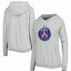 Sports Fan Shop * | Nike Women'S Paris Saint-Germain Varsity Raglan Tri-Blend Pullover Hoodie Heather Gray