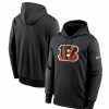 Sports Fan Shop * | Nike Men'S Cincinnati Bengals Primary Logo Performance Pullover Hoodie Black