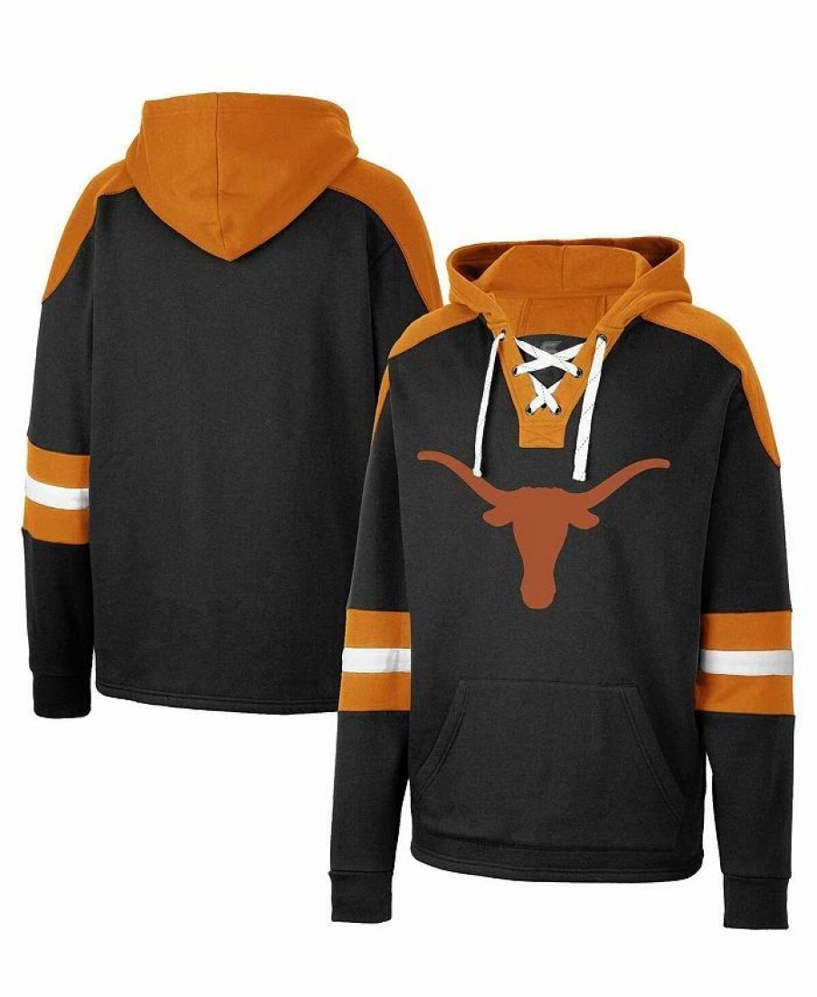 Sports Fan Shop * | Men'S Texas Longhorns Lace-Up 4.0 Pullover Hoodie Black