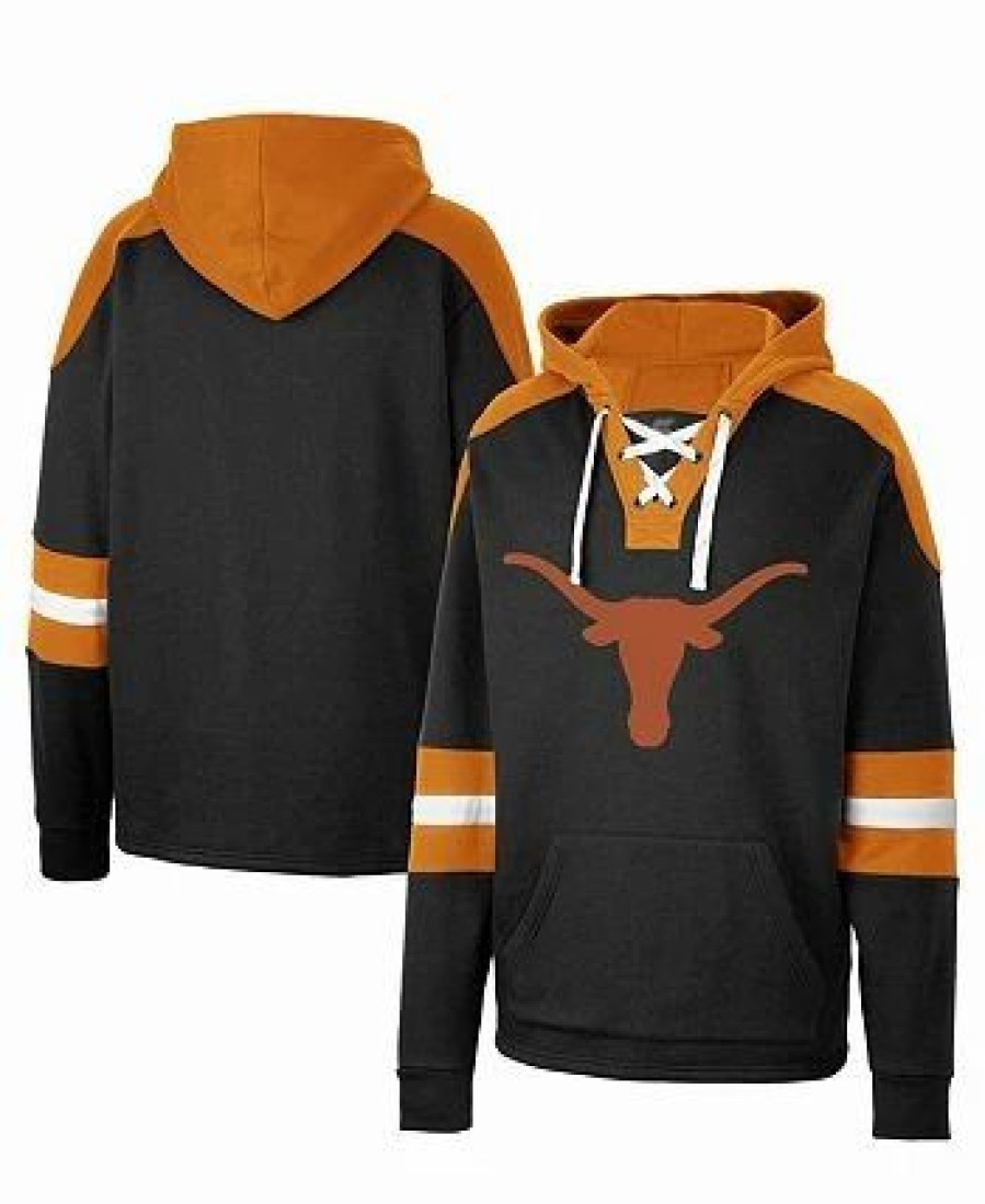 Sports Fan Shop * | Men'S Texas Longhorns Lace-Up 4.0 Pullover Hoodie Black