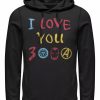 Hoodies & Sweatshirts * | Marvel Men'S Avengers Endgame Iron Man Hand Drawn I Love You 3000, Pullover Hoodie Black