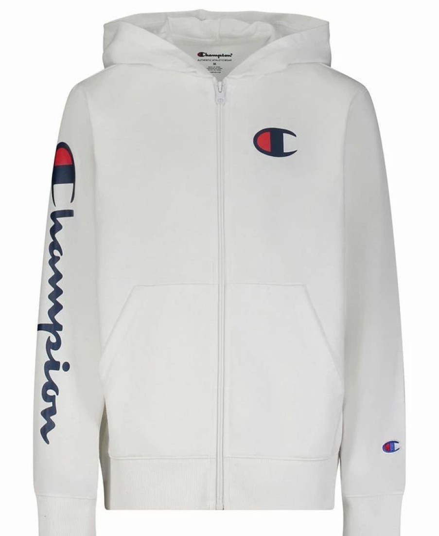 Kids * | Champion Toddler Boys French Terry Zip Hoodie White