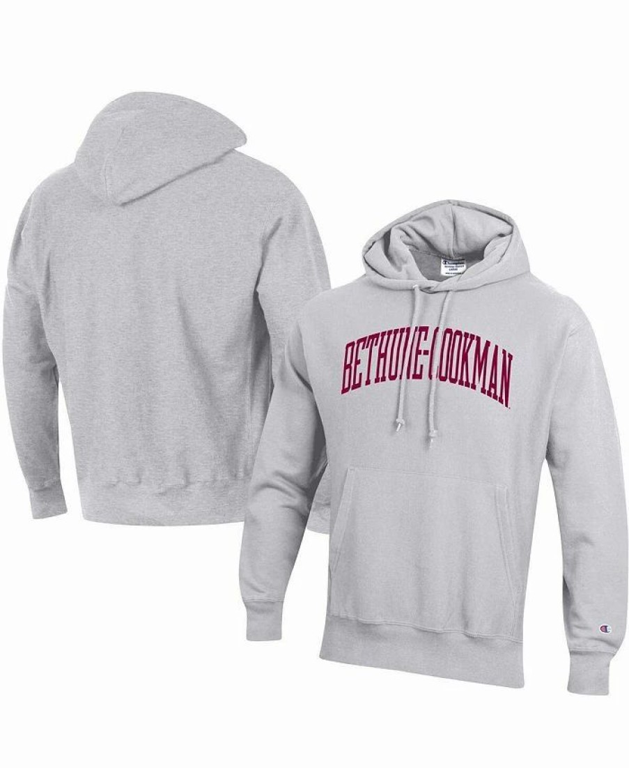 Sports Fan Shop * | Champion Men'S Bethune-Cookman Wildcats Tall Arch Pullover Hoodie Gray