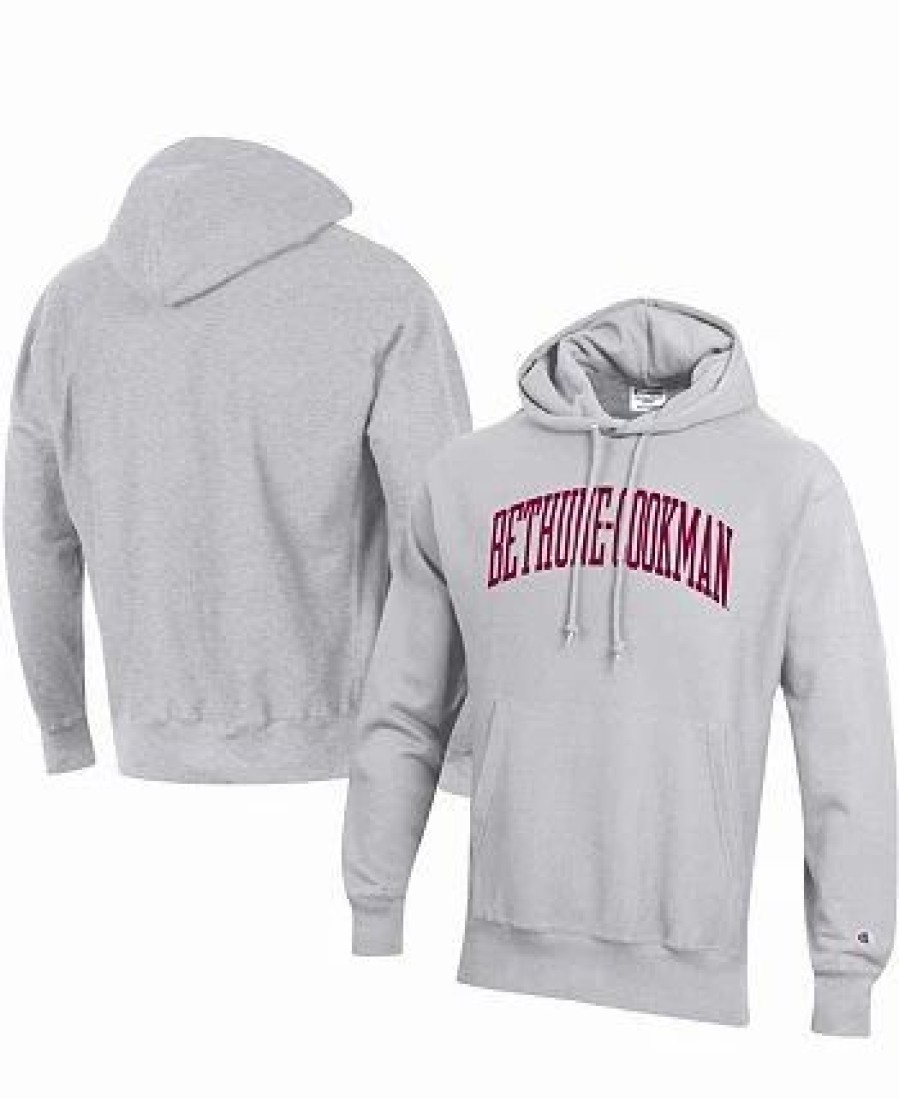 Sports Fan Shop * | Champion Men'S Bethune-Cookman Wildcats Tall Arch Pullover Hoodie Gray