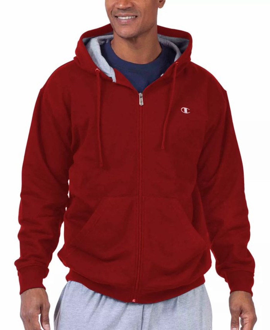 Activewear * | Champion Men'S Big & Tall Zip Hoodie Red