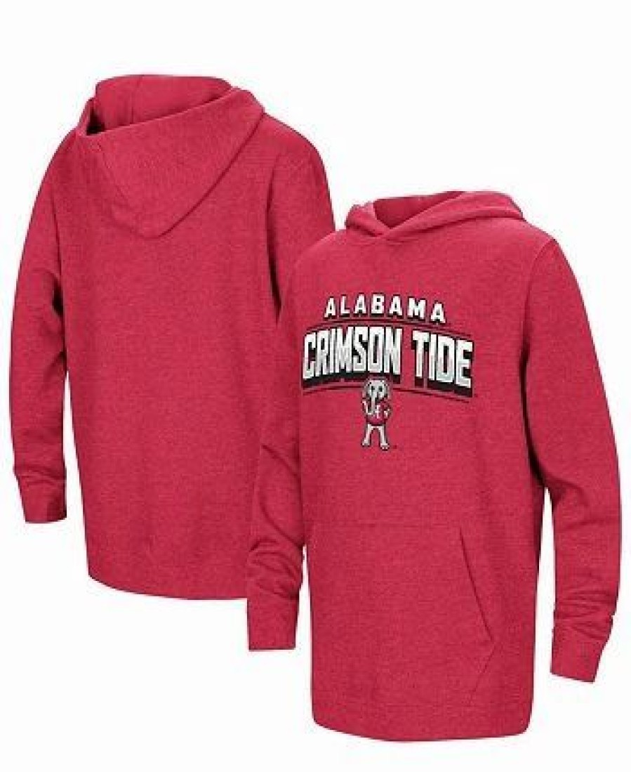 Sports Fan Shop * | Youth Boys Heather Alabama Tide Sunrise Core Pullover Hoodie Crimson