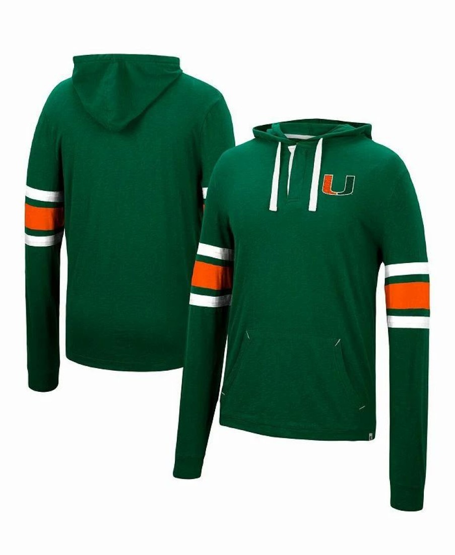 Sports Fan Shop * | Men'S Miami Hurricanes Lebowski Hoodie Long Sleeve T-Shirt Green