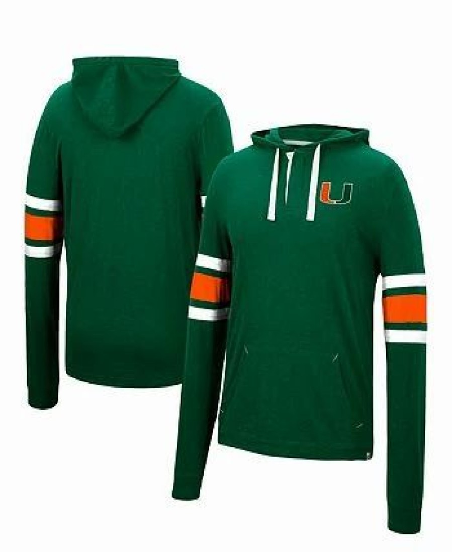 Sports Fan Shop * | Men'S Miami Hurricanes Lebowski Hoodie Long Sleeve T-Shirt Green