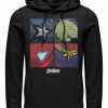 Hoodies & Sweatshirts * | Marvel Men'S Avengers Endgame Box Up Hero Logos, Pullover Hoodie Black