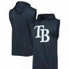 Sports Fan Shop * | Men'S Tampa Bay Rays Sleeveless Pullover Hoodie Navy