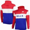 Sports Fan Shop * | New Era Men'S Buffalo Bills Big And Tall Throwback Colorblock Raglan Pullover Hoodie Royal