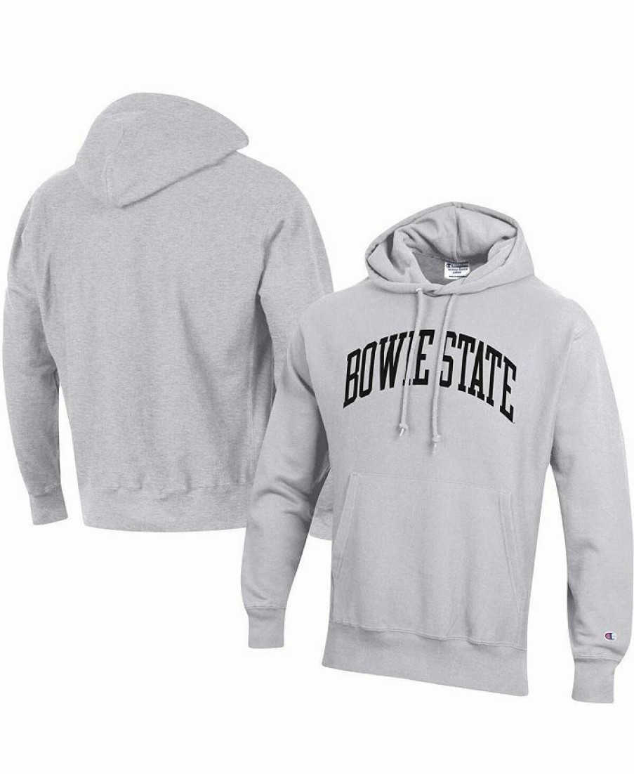 Sports Fan Shop * | Champion Men'S Bowie State Bulldogs Tall Arch Pullover Hoodie Gray