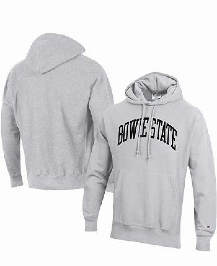 Sports Fan Shop * | Champion Men'S Bowie State Bulldogs Tall Arch Pullover Hoodie Gray