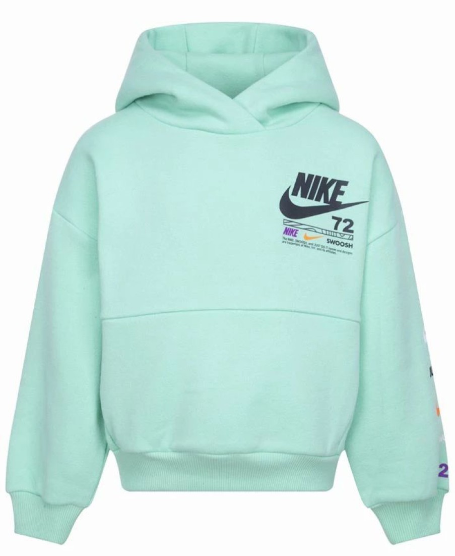 Kids * | Nike Little Boys Sportswear Illuminate Pullover Hoodie Green Glow