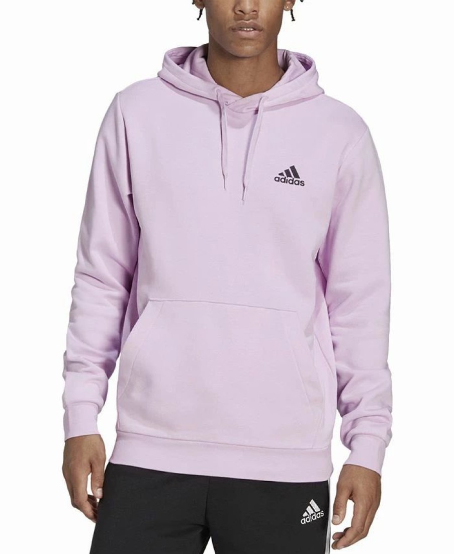 Activewear * | Adidas Men'S Essentials Fleece Logo Hoodie Lilac