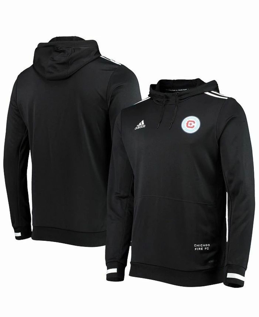 Sports Fan Shop * | Adidas Men'S Chicago Fire Club Pullover Hoodie Black