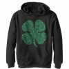 Kids * | Marvel Boy'S St. Patrick'S Day Hero Icon Clover Child Pull Over Hoodie Black