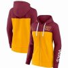 Sports Fan Shop * | Fanatics Women'S Branded Washington Commanders Take The Field Color Block Full-Zip Hoodie Burgundy, Gold