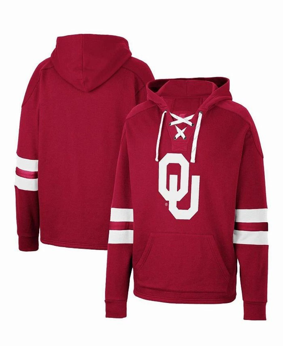 Sports Fan Shop * | Men'S Oklahoma Sooners Lace-Up 4.0 Pullover Hoodie Crimson