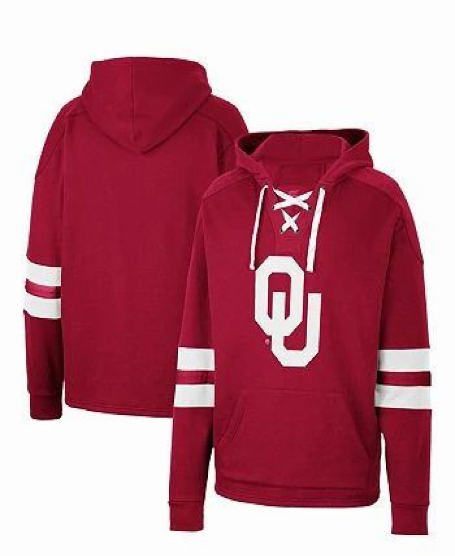 Sports Fan Shop * | Men'S Oklahoma Sooners Lace-Up 4.0 Pullover Hoodie Crimson