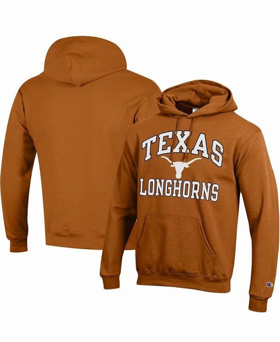 Sports Fan Shop * | Champion Men'S Texas Longhorns High Motor Pullover Hoodie Texas Orange