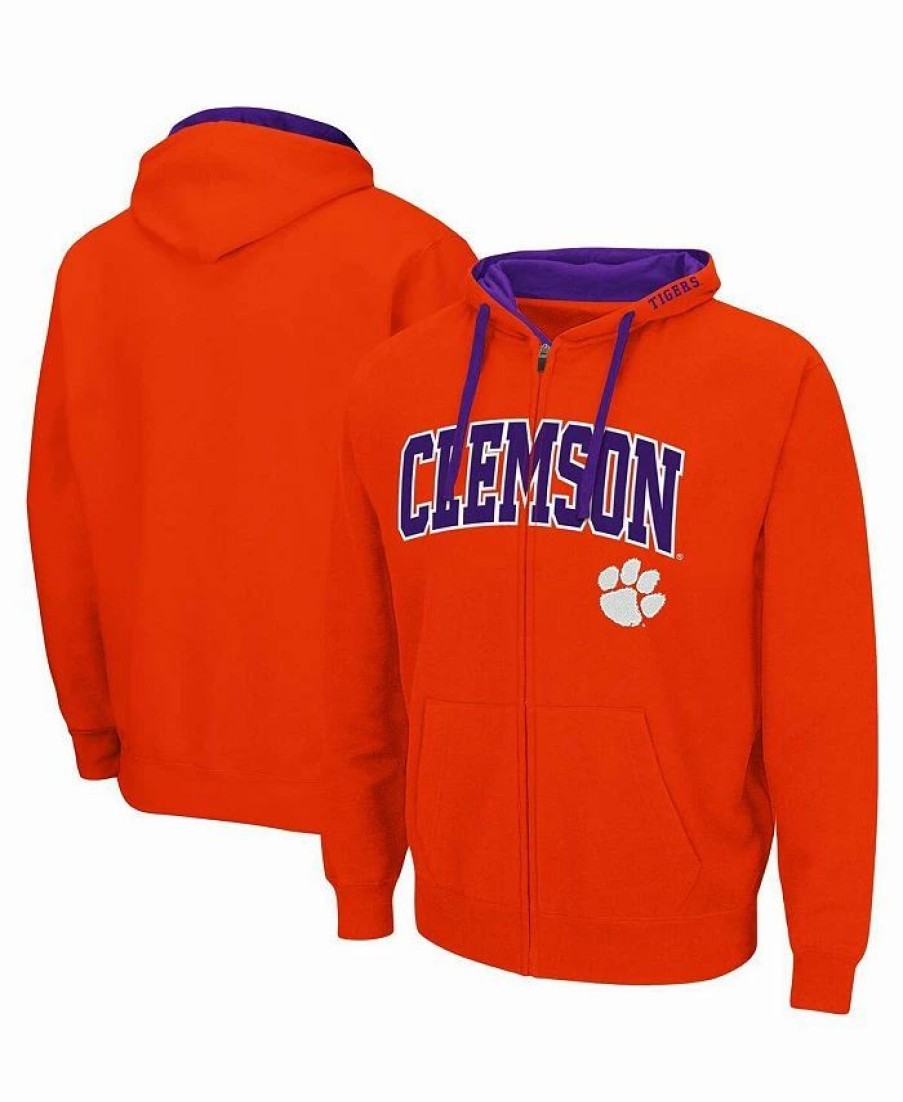 Sports Fan Shop * | Men'S Clemson Tigers Big And Tall Full-Zip Hoodie Orange