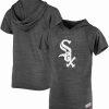 Sports Fan Shop * | Youth Boys Heather Black Chicago White Sox Raglan Short Sleeve Pullover Hoodie Heathered Black