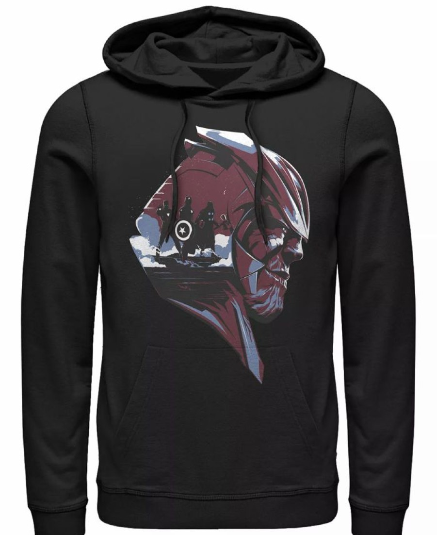 Hoodies & Sweatshirts * | Marvel Men'S Avengers Endgame Thanos Helmet Scene, Pullover Hoodie Black